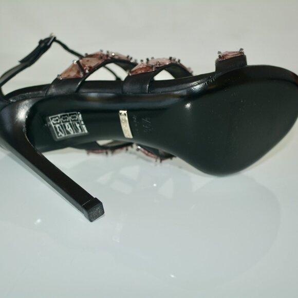 NIB Gucci Crystal Triple-Band High-Heel Sandals - Picture 7 of 8